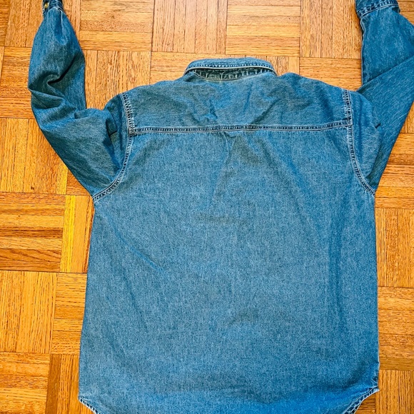 Vintage 90s Cool Blues Women's M Denim Embroidered Autumn Shirt - Picture 7 of 8